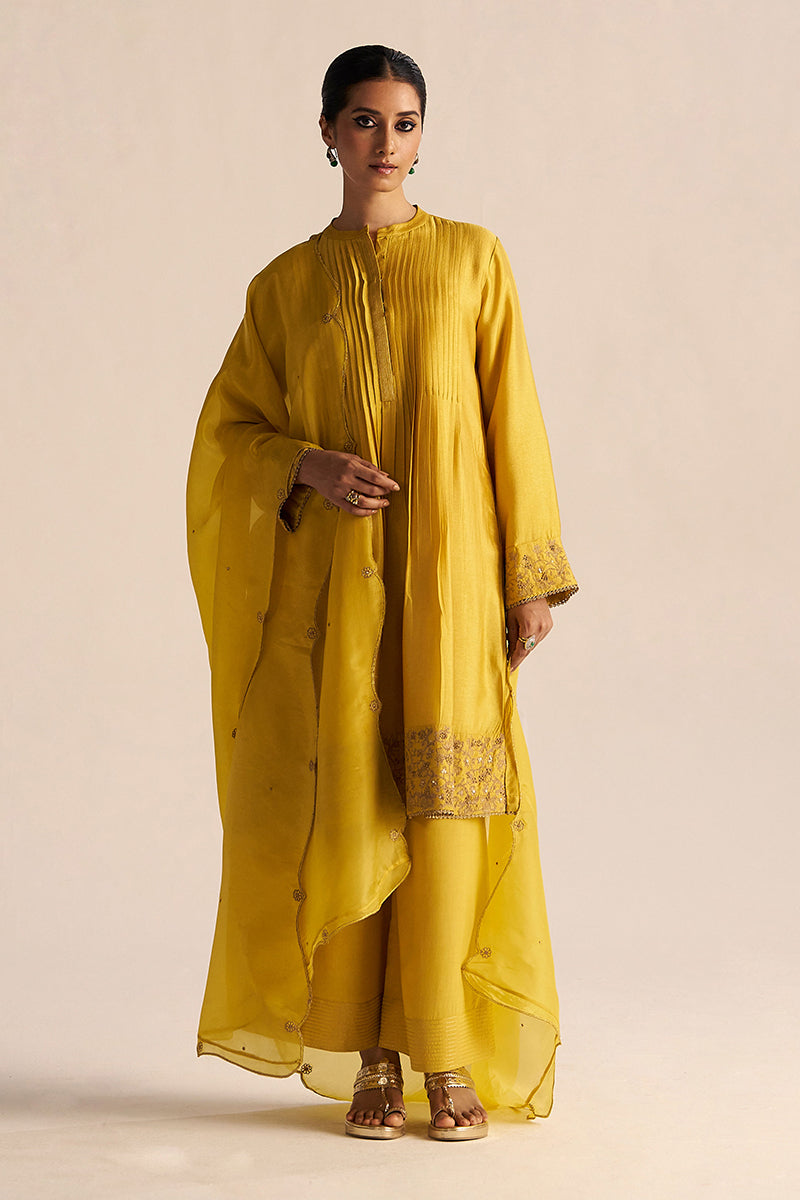 Bamboo Yellow Festive Kurta Set