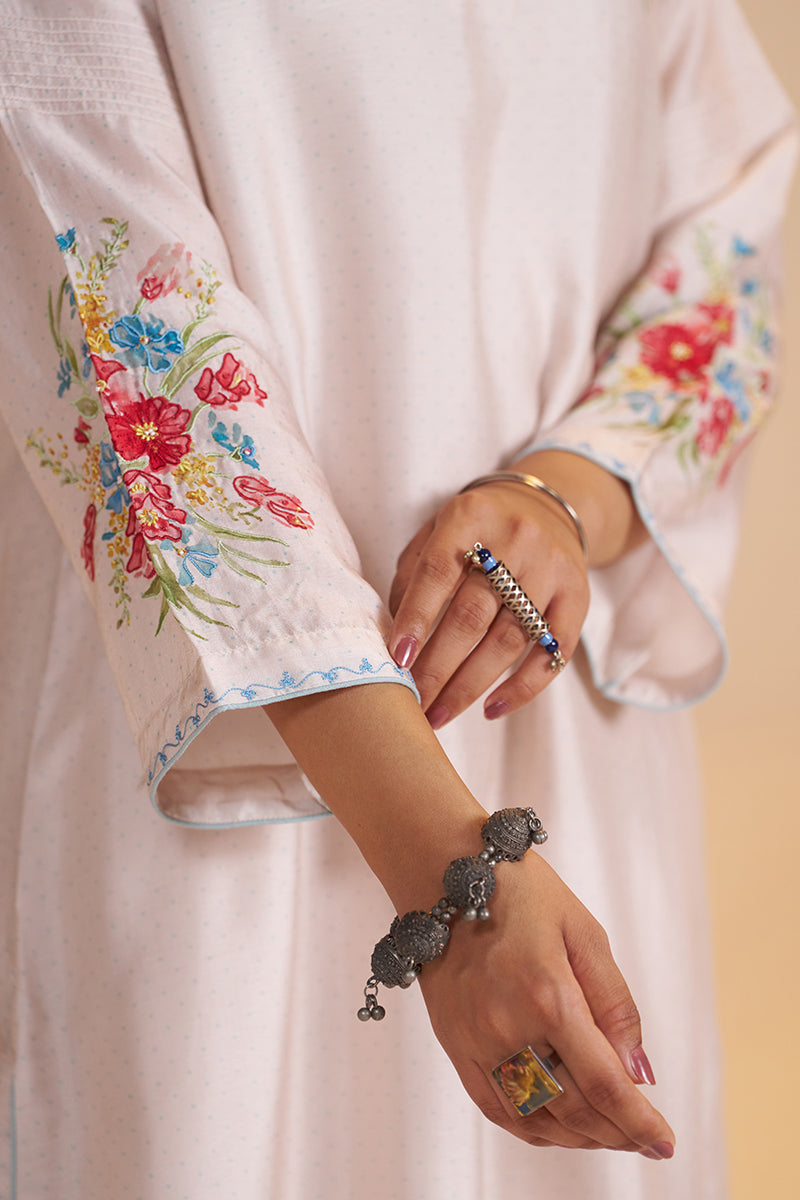 Sea Salt and Powder Blue Festive Kurta Set