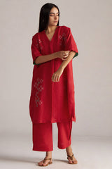 High Risk Red Linen Co-ord Set