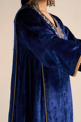 Monaco-Blue Velvet Festive Co-ord Set