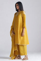 Mango Mojito Mul-Chanderi Embroidered Kurta Set