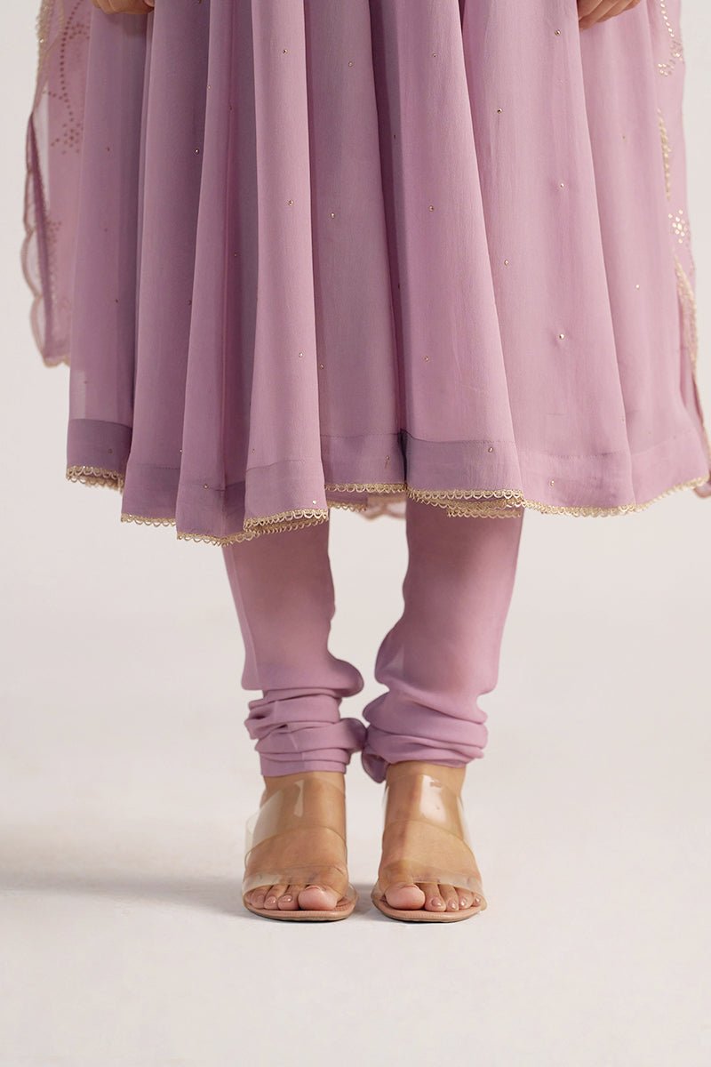 Dusky Orchid Georgette Anarkali Kurta Set