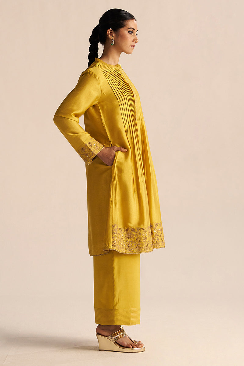 Bamboo Yellow Festive Kurta Set