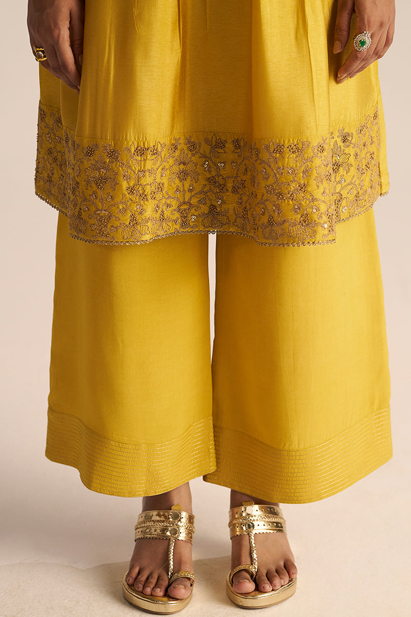 Bamboo Yellow Festive Kurta Set