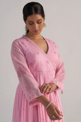 Lilac Sachet Mul-Mul Anarkali Kurta Set