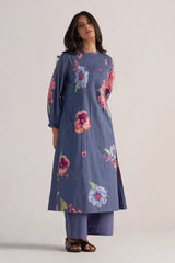 front model view Nightshadow Blue Mul Cotton Co-ord Set