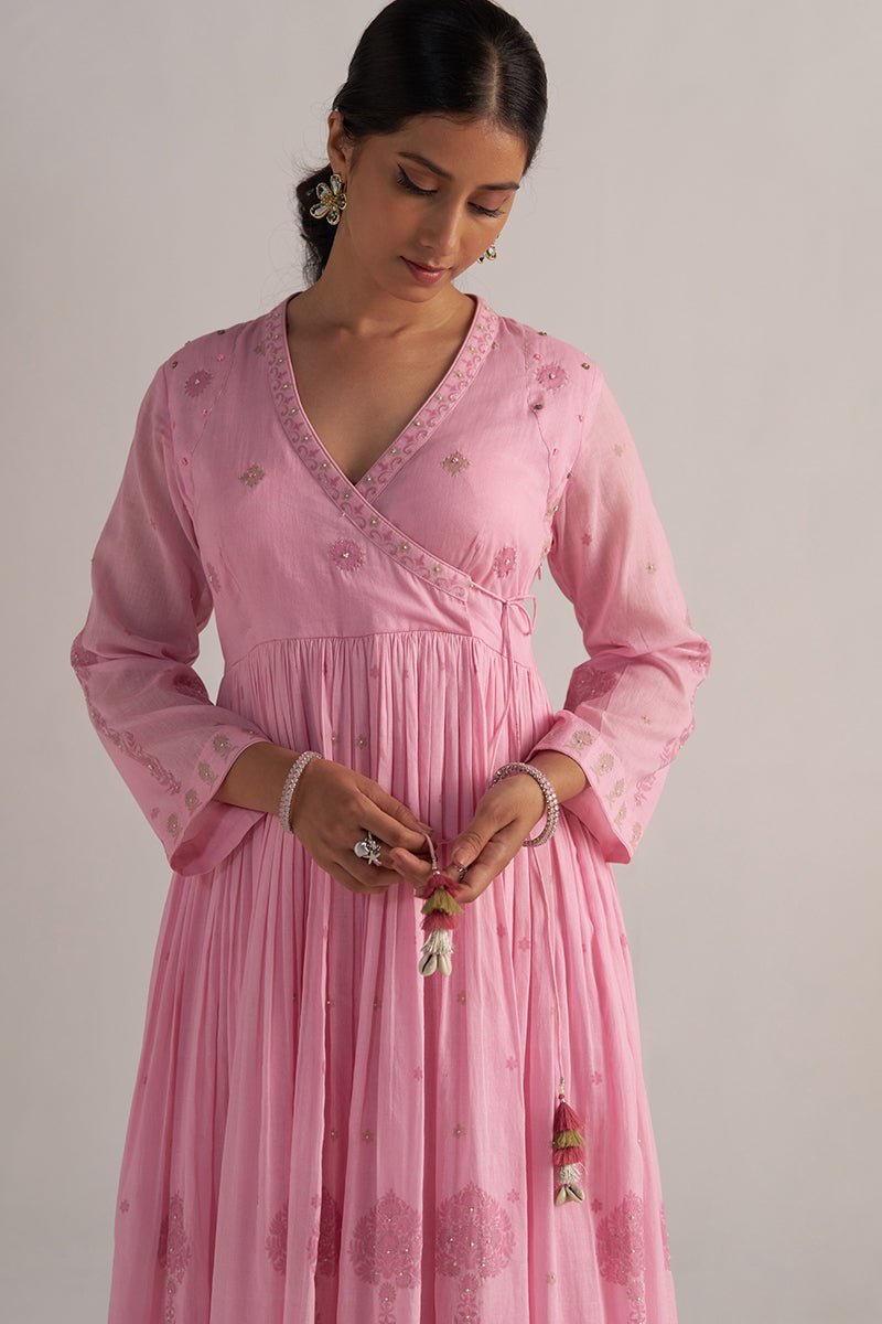 Lilac Sachet Mul-Mul Anarkali Kurta Set