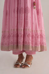 Lilac Sachet Mul-Mul Anarkali Kurta Set