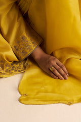 Bamboo Yellow Festive Kurta Set