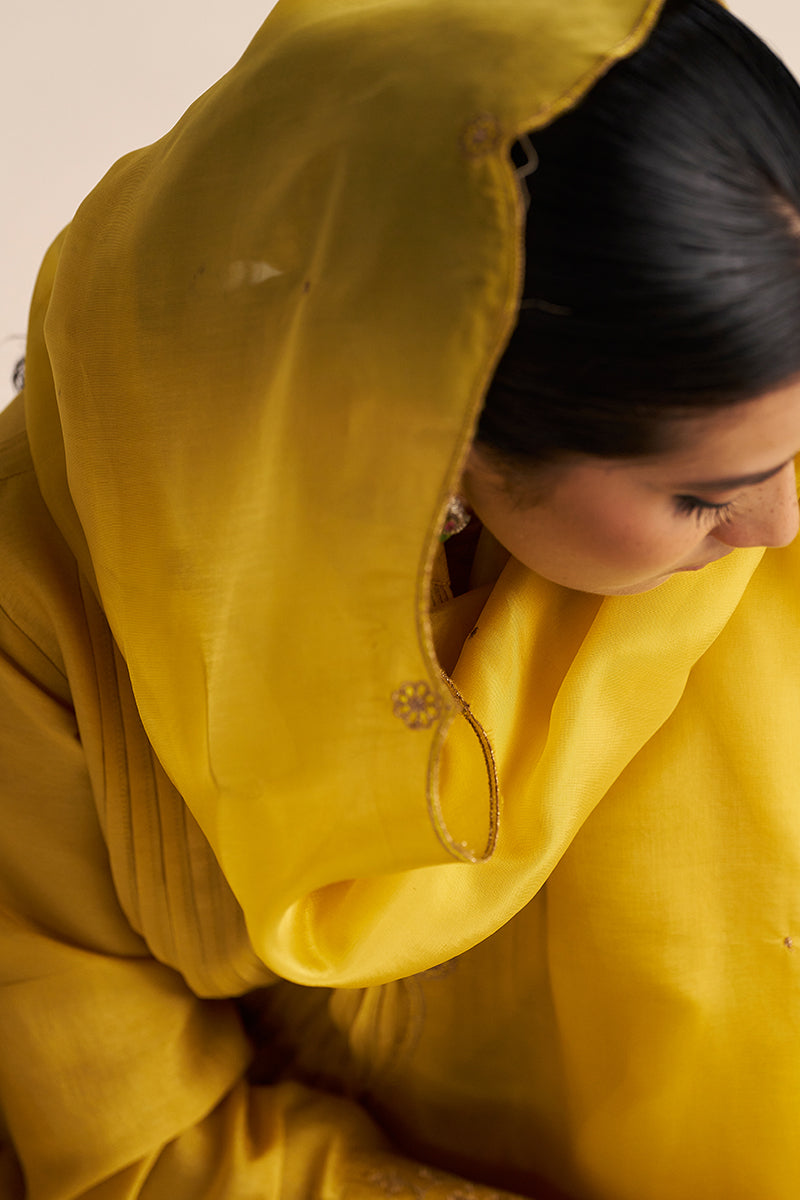 Bamboo Yellow Festive Kurta Set