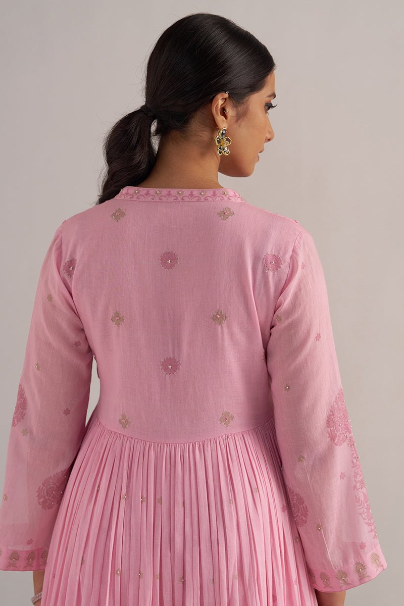 Lilac Sachet Mul-Mul Anarkali Kurta Set