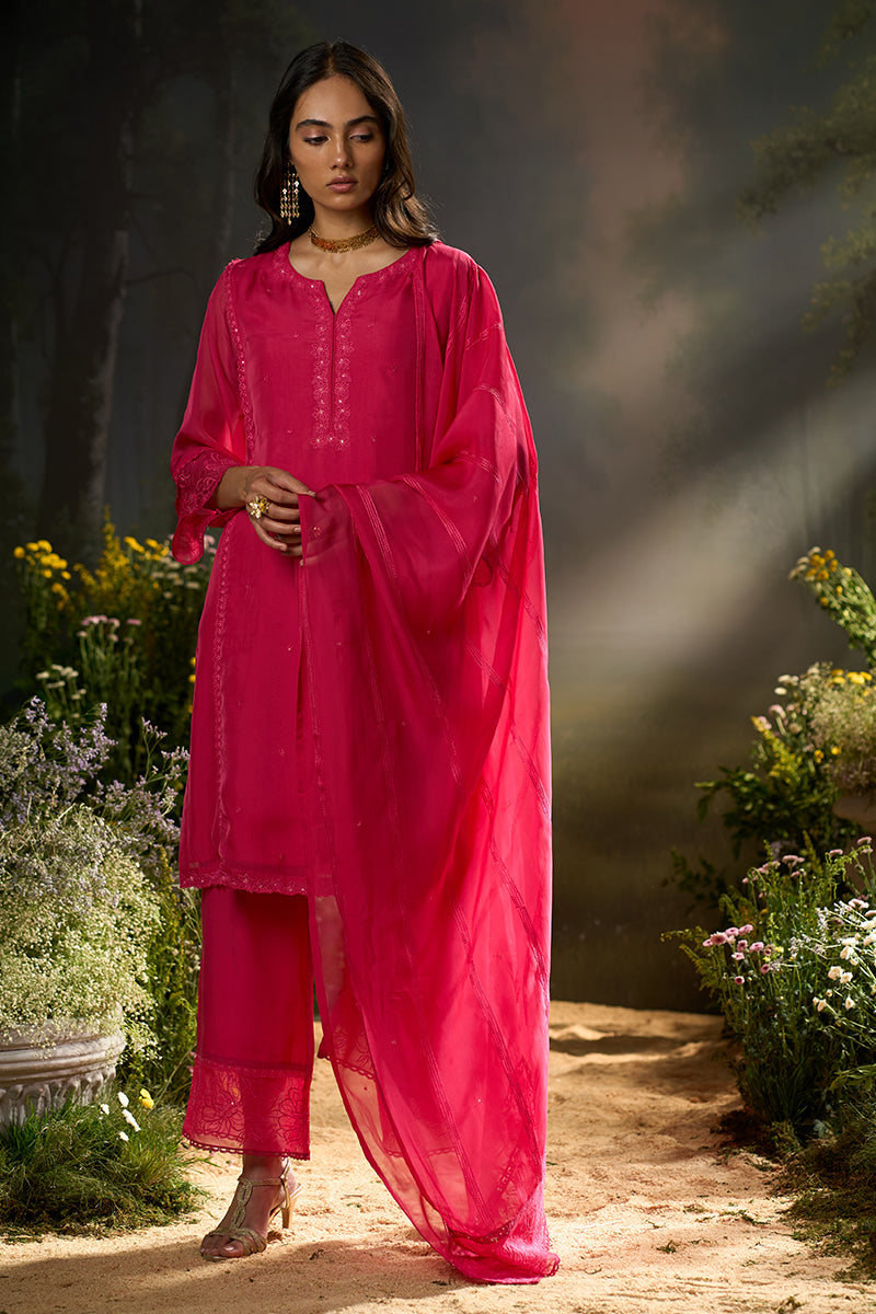 Azalea Pink Festive Kurta Set