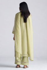 Pista Milk kora Silk Kurta Set