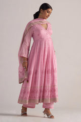 Lilac Sachet Mul-Mul Anarkali Kurta Set