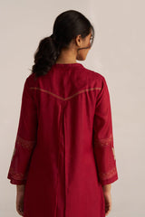 Maroon Embroidery Kurta Set