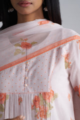 Shell and Melon Mul-Mul Kurta Set