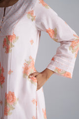 Shell and Melon Mul-Mul Kurta Set
