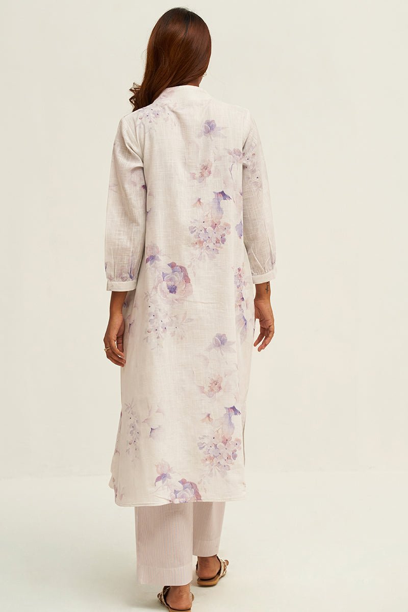 Lily White and Fair Orchid Cotton Linen Co-ord Set