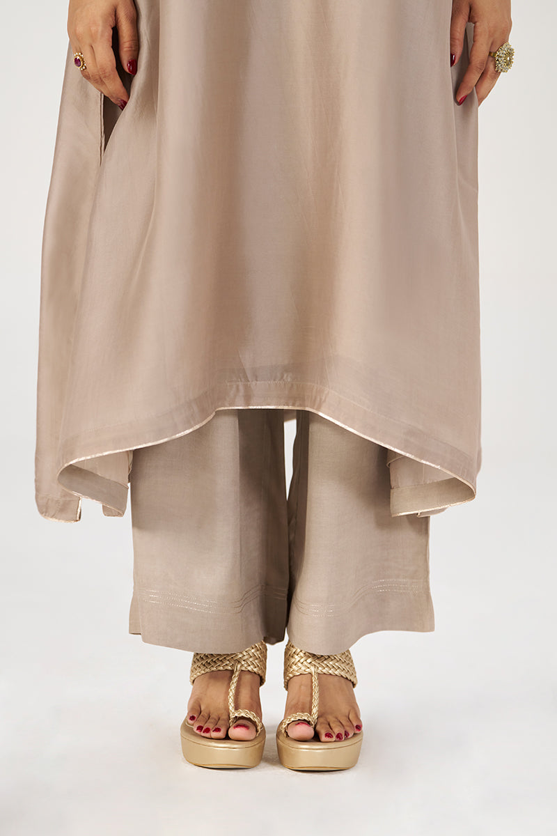 Greige Silk Festive Co-ord Set