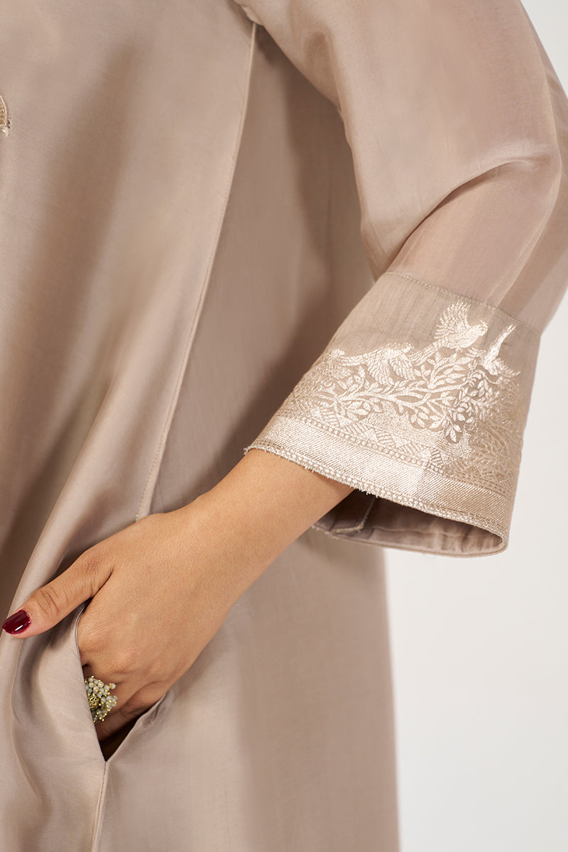 Greige Silk Festive Co-ord Set