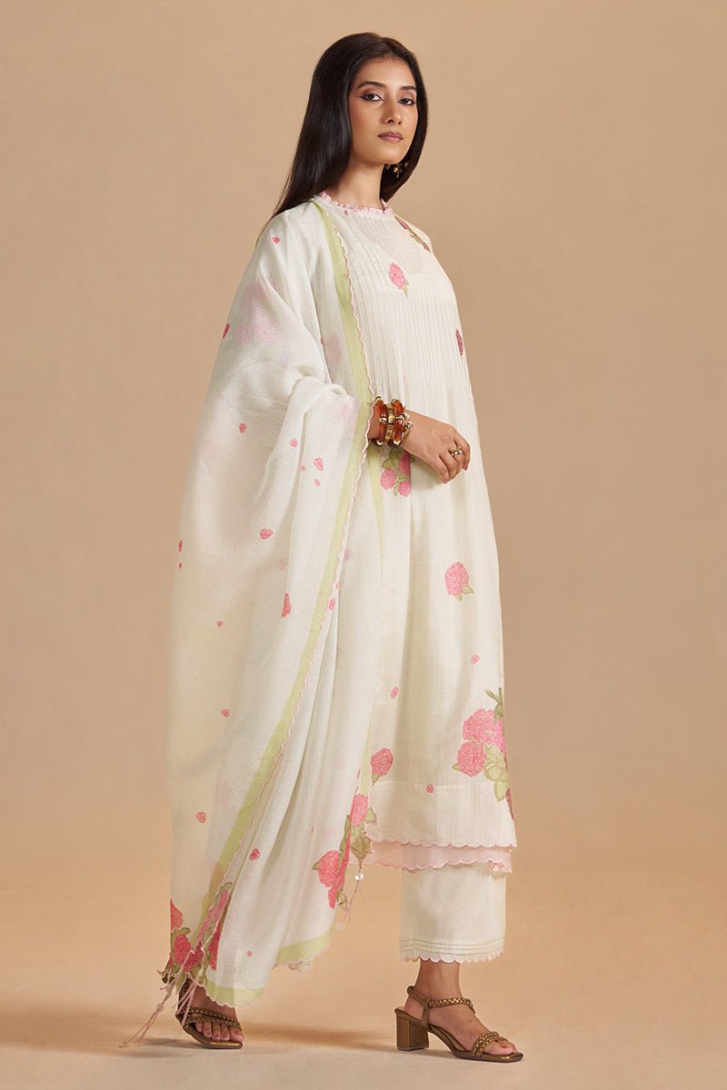 Butter Yellow Chanderi Light Festive Kurta Set - Ganga Fashions