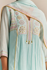 Fair Aqua Mul-Mul Kurta Set