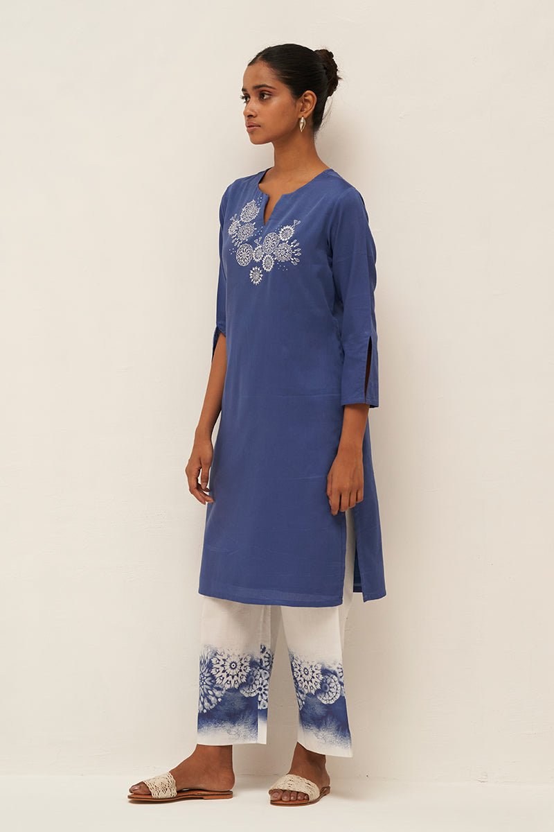 Blue and White Cotton Co-ord Set