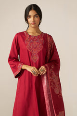 Garnet Red Pashmina Kurta Set