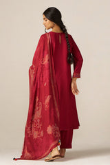 Garnet Red Pashmina Kurta Set