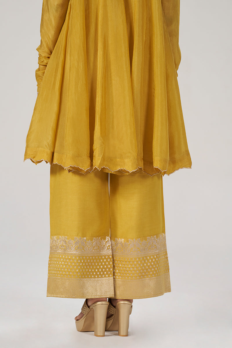 Golden Yellow Festive Silk Co-ord Set