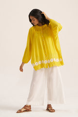 Lemon Yellow Embroidered Shirt