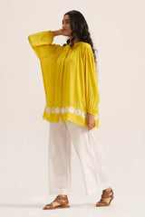 Lemon Yellow Embroidered Shirt