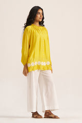 Lemon Yellow Embroidered Shirt