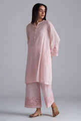 Crystal Pink Mul-Mul Co-ord Set