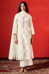 Ivory Woven Cotton Salwar Suit