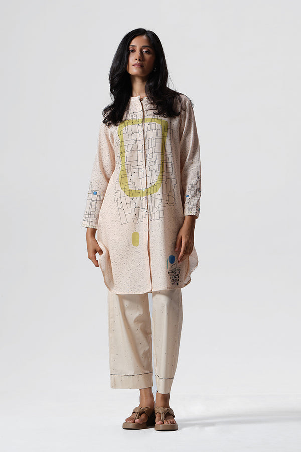 Pearled Ivory Cotton Linen Co-ord Set