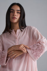 Crystal Pink Mul-Mul Co-ord Set