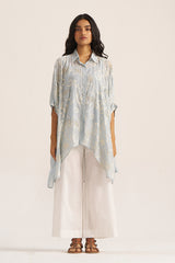 Powder Blue Embroidered Shirt