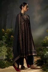 Black and Red Ambi Print Kurta Set