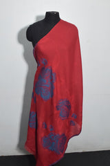 Red Pashmina Woven Jacquard Shawl