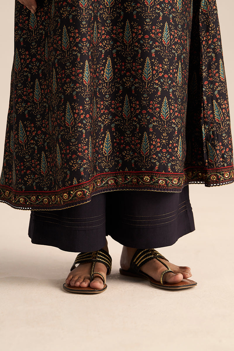 Black Silk Traditional Co-ord Set