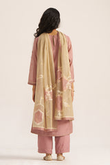 Lilac and Beige Woven Salwar Suit