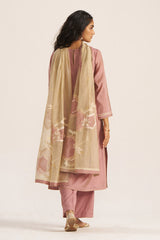 Lilac and Beige Woven Salwar Suit