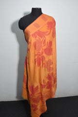 Orange Pashmina Woven Jacquard Shawl