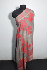 Grey Pashmina Woven Jacquard Shawl
