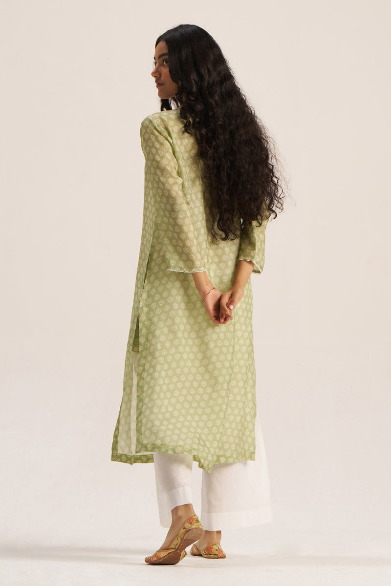 Pistachio Green Silk Kurta