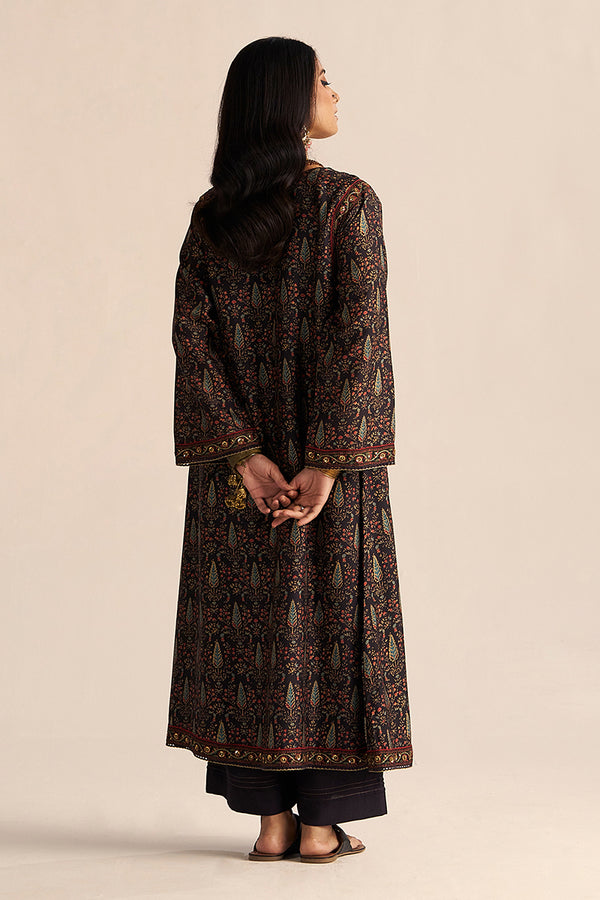 Black Silk Traditional Co-ord Set