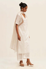 White Embroidered Cotton Salwar Suit