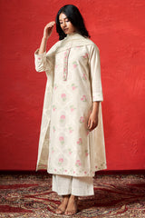 Ivory Woven Cotton Salwar Suit