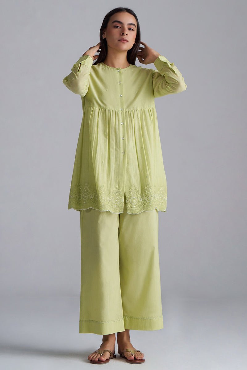 Fresh Mint Green Mul-Mul Co-ord Set
